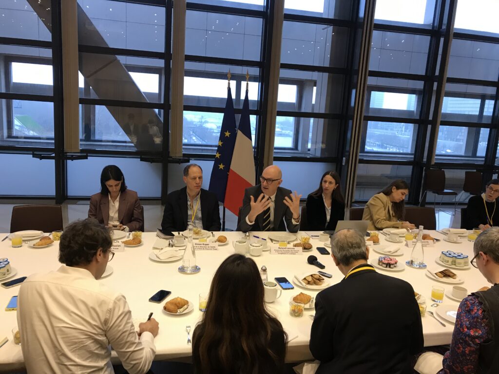 French finance minister Roland Lescure at the ministry in Bercy